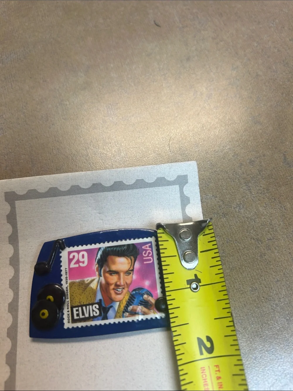 Vintage 1993 Elvis Presley 29c Stamp Pin SIGNED BY ARTIST Michele Felice 1997